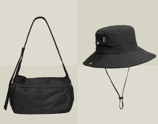 Nylon waterproof messenger bag in horizontal square shape with shoulder strap