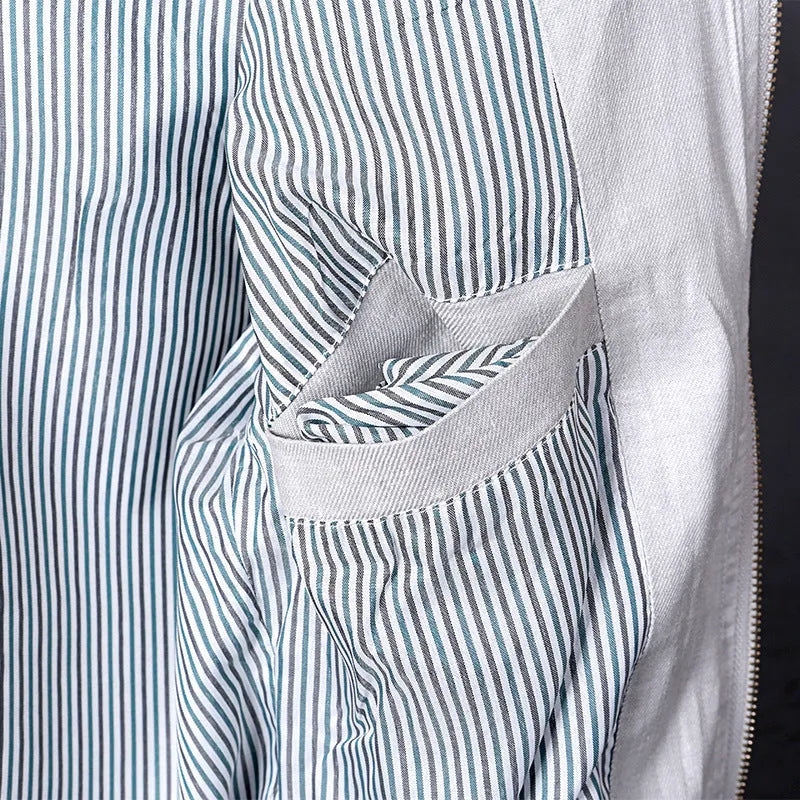 Men's thin cotton jacket in heather gray, grass green or blue for plus size casual wear