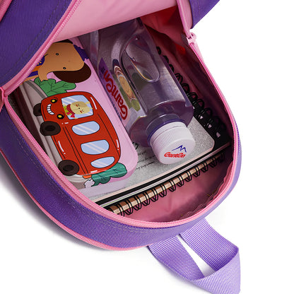 Yellow penguin design on small children's polyester backpack with zipper pocket, capacity under 20L