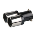 Universal stainless steel automotive exhaust pipe tail muffler with 145mm length in silver black finish
