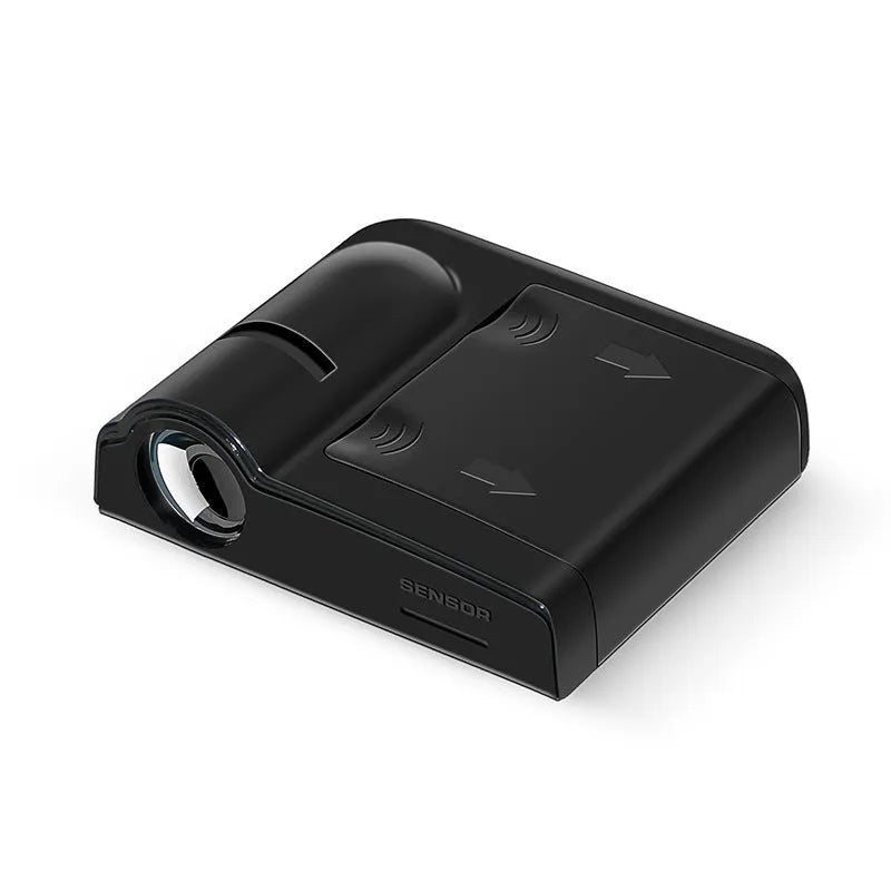 A small, square black or beige ABS plastic car projection lamp for dashboard decoration.