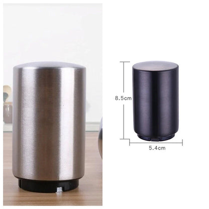 Stainless steel magnetic beer bottle opener with brushed metal finish