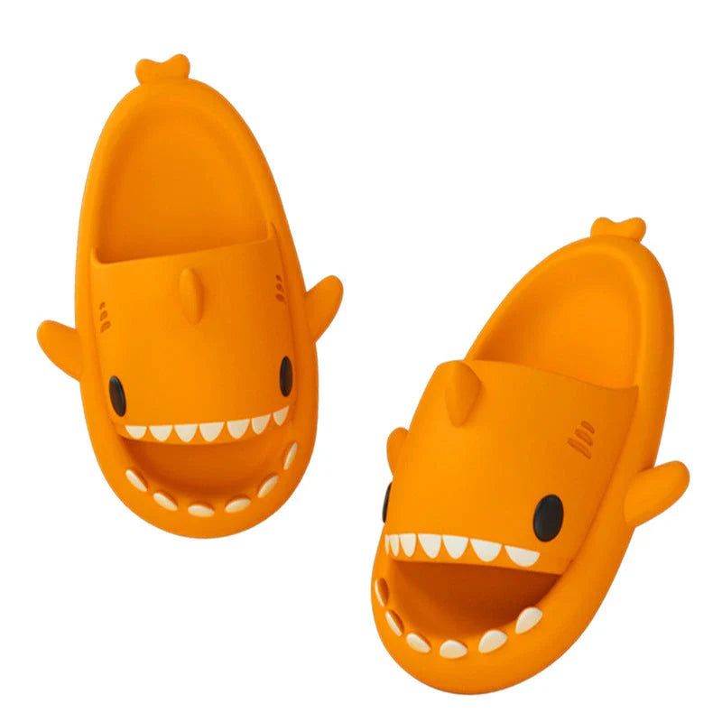 Cozy Shark Slippers with cartoon shark design, waterproof and anti-slip sole, and premium EVA material for comfort