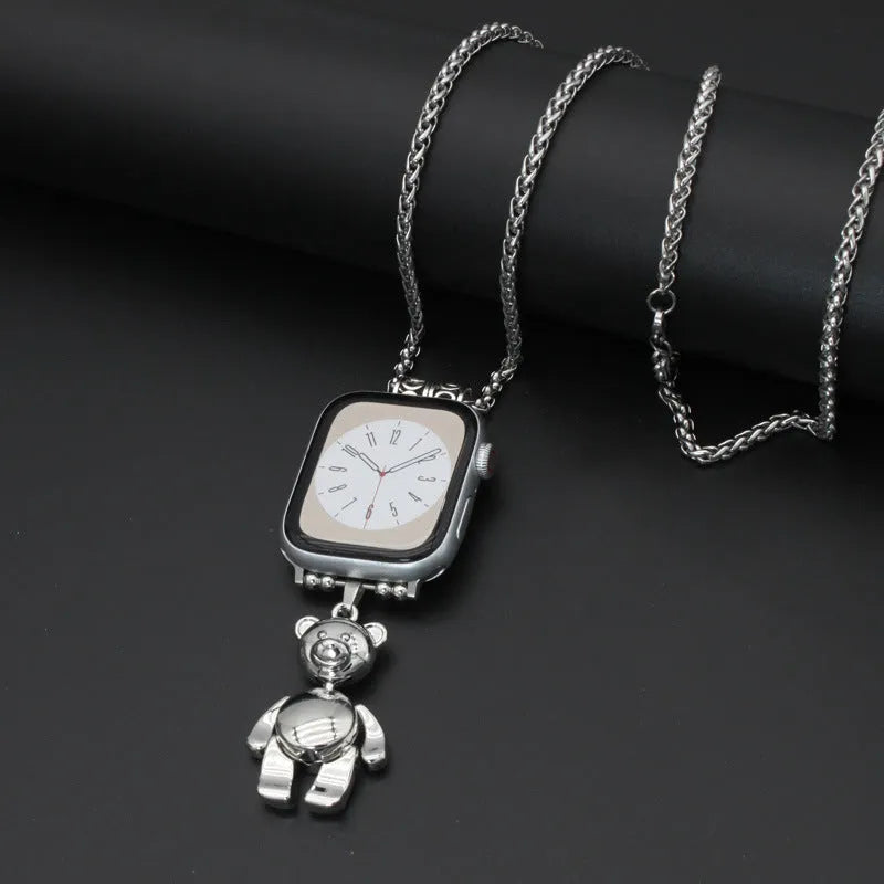 Watch necklace feather hanging strap replacement band for Apple Watch 38mm to 49mm multiple colour options Dinosaur Double C