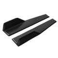 Pair of black PU side skirts 0.45m with 3D carbon fibre pattern for automobile modification