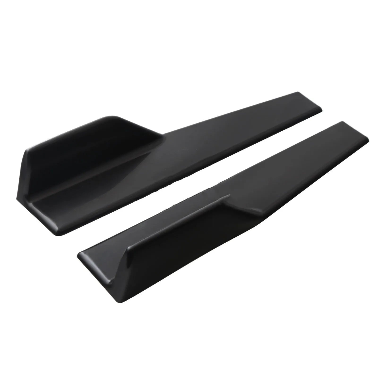 Pair of black PU side skirts 0.45m with 3D carbon fibre pattern for automobile modification