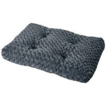 Embossed velvet thick square pet mat for dogs in dark gray cushion