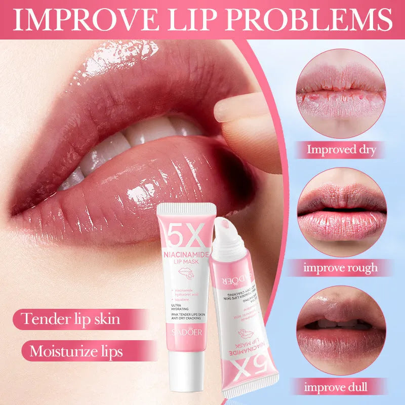 10g jar of Nicotinamide Powder Lip Moisturising Film, an anti-chapping lip mask with ceramide and Vitamin C.