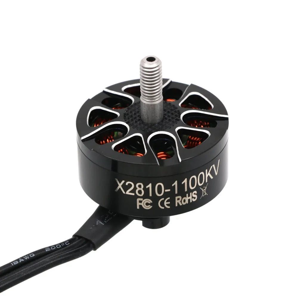 X2 810 brushless outrunner motor for RC drones and aircraft, metal construction.