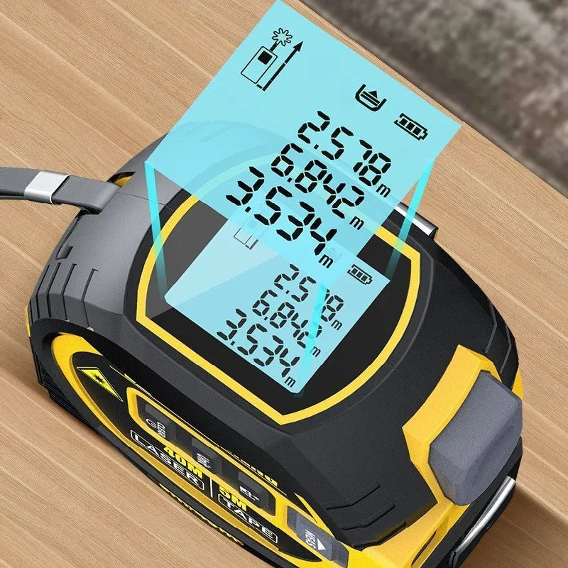 Laser range finder infrared distance measuring tool ABS TPR body 40m or 60m range blue or yellow colour