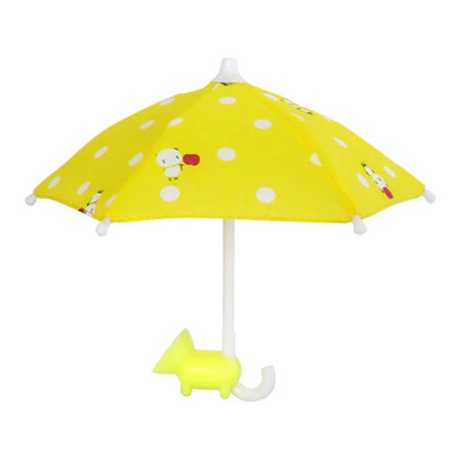 Personalized mobile phone holder with retractable shade umbrella in various colors