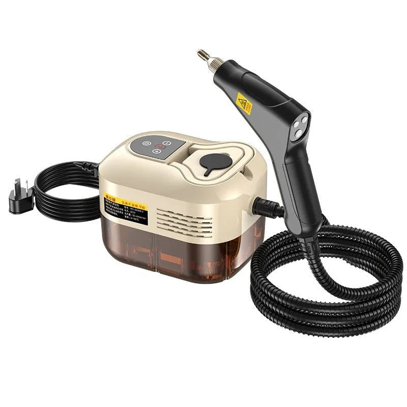 Small kitchen steam cleaner with mechanical controls in black and white colour variant