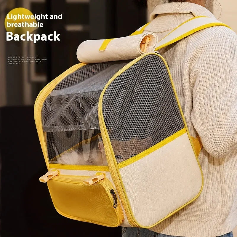Oxford cloth pet backpack for cats and small dogs up to 8kg in Quietly Elegant Gray