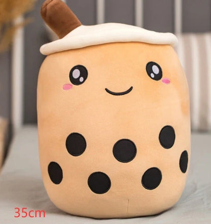 Strawberry Milk Tea Plush Boba Cup Toy in various colours and sizes