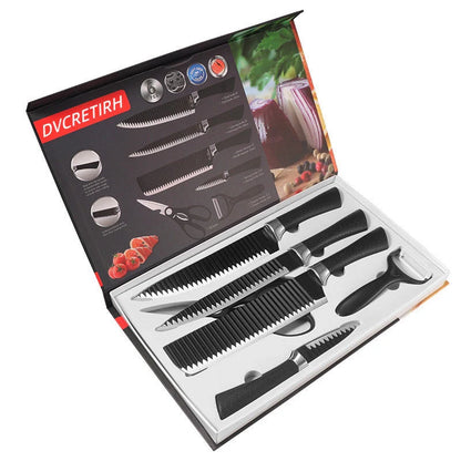 Stainless steel kitchen knife set with handcrafted packaging options