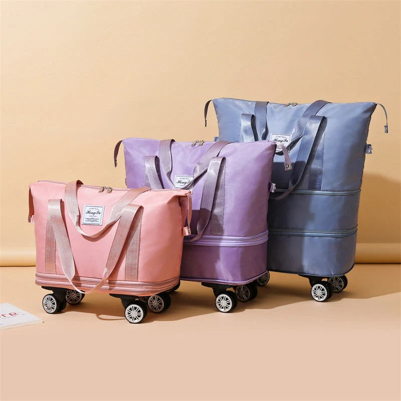 Universal Wheel Travel Bag with double-layer dry and wet separation in various colours