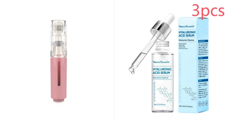 3-in-1 Lip and Beard Care Roller with microneedle technology for enhanced serum application