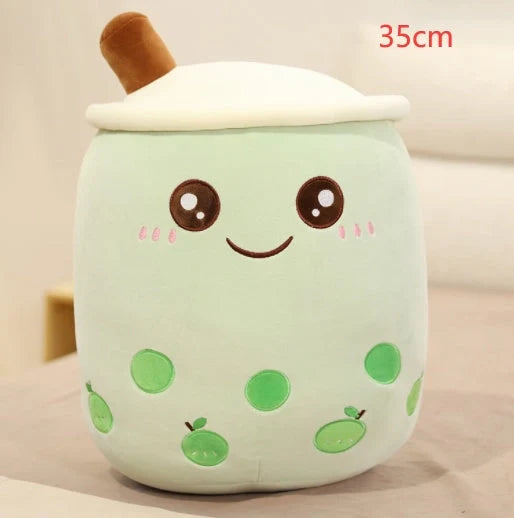 Strawberry Milk Tea Plush Boba Cup Toy in various colours and sizes