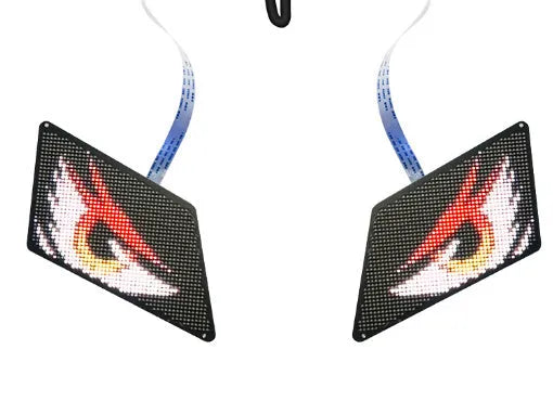LED devil eye advertising backpack smart with luminous display screen in full colour 13x3.7cm nylon construction