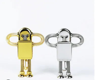 Zinc alloy Springman robot U disk USB flash drive in silver finish, 80x23x14mm, multiple capacities available