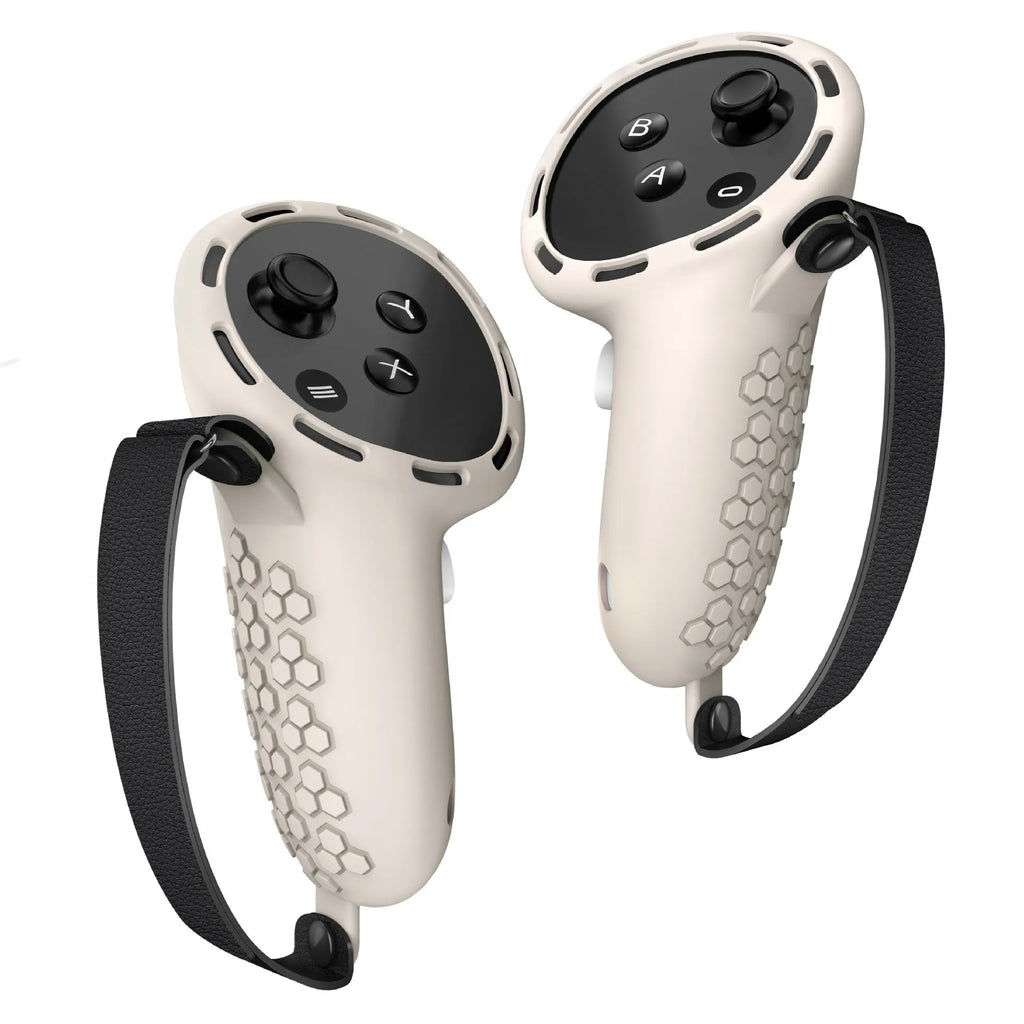 Meta Quest 3 silicone handle protective sleeves in various colours with wrist strap