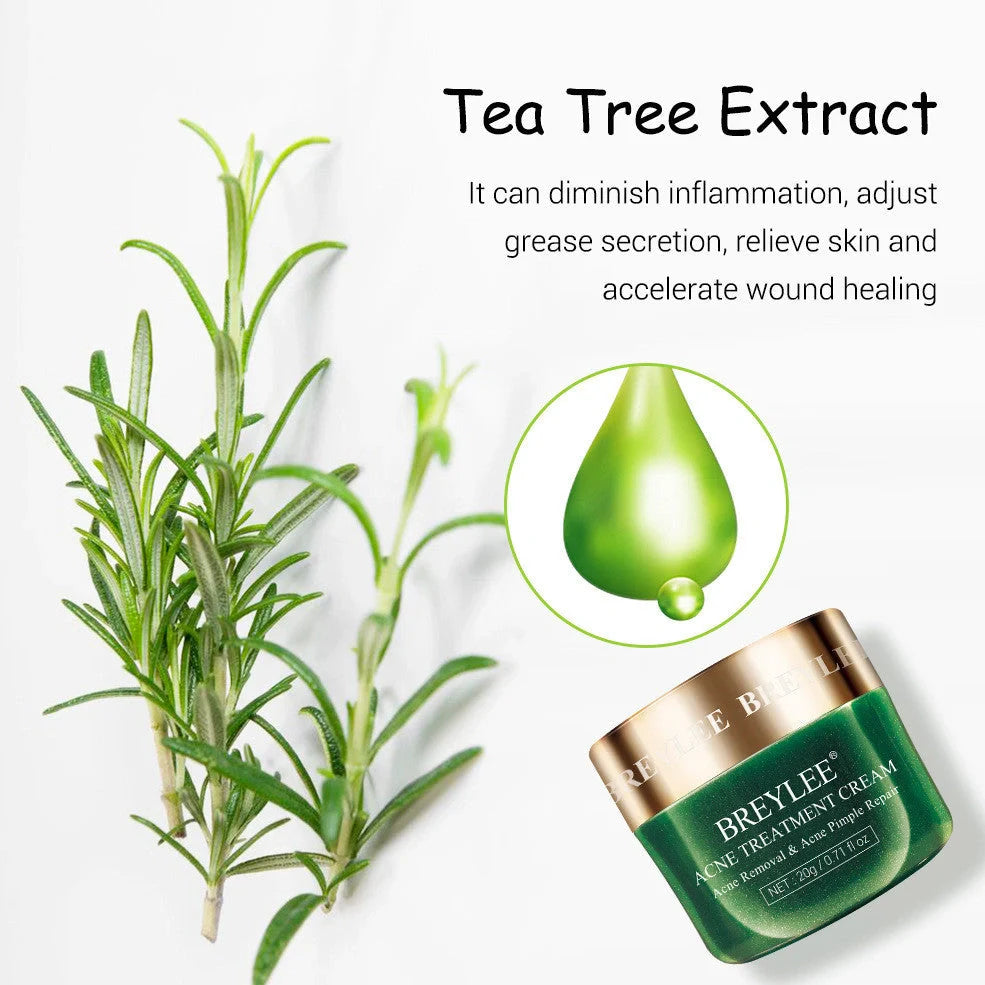 BREYLEE Tea Tree Acne Cream 30g container for acne and scar treatment