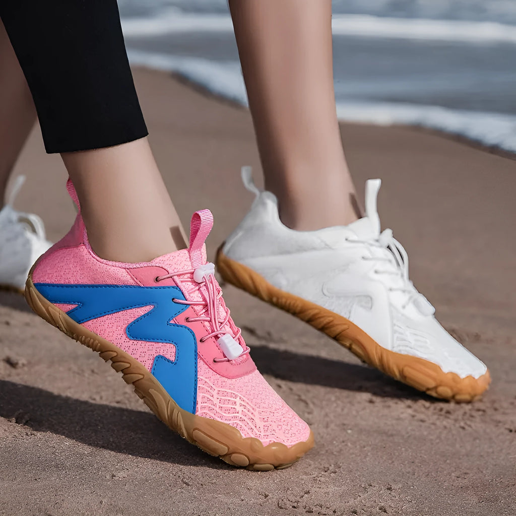 Couple sports climbing shoes with Flyknit lining and rubber sole in multiple colour options