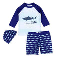 Children's yellow split boxer swim trunks with cartoon print, made from quick-drying polyester
