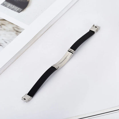 Engraved stainless steel silicone bracelet for family bonds with personal engravings