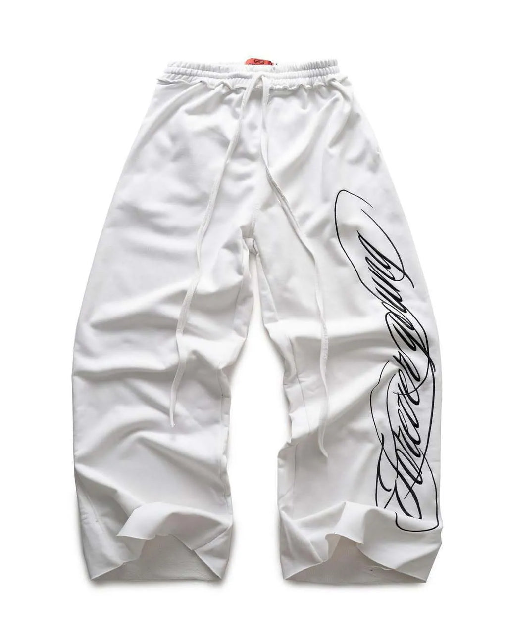 Design printing men's smart trousers in black, loose fit, mid-waist polyester casual trousers