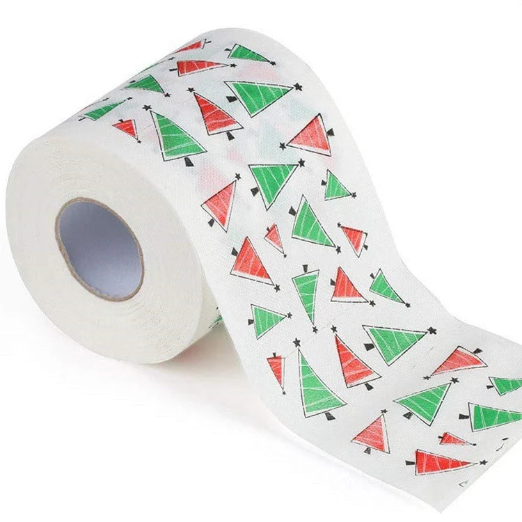 Festive Christmas toilet roll paper with Santa Claus design