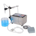 CNC filling machine GFK-280 model on work surface with digital display and dispensing nozzles