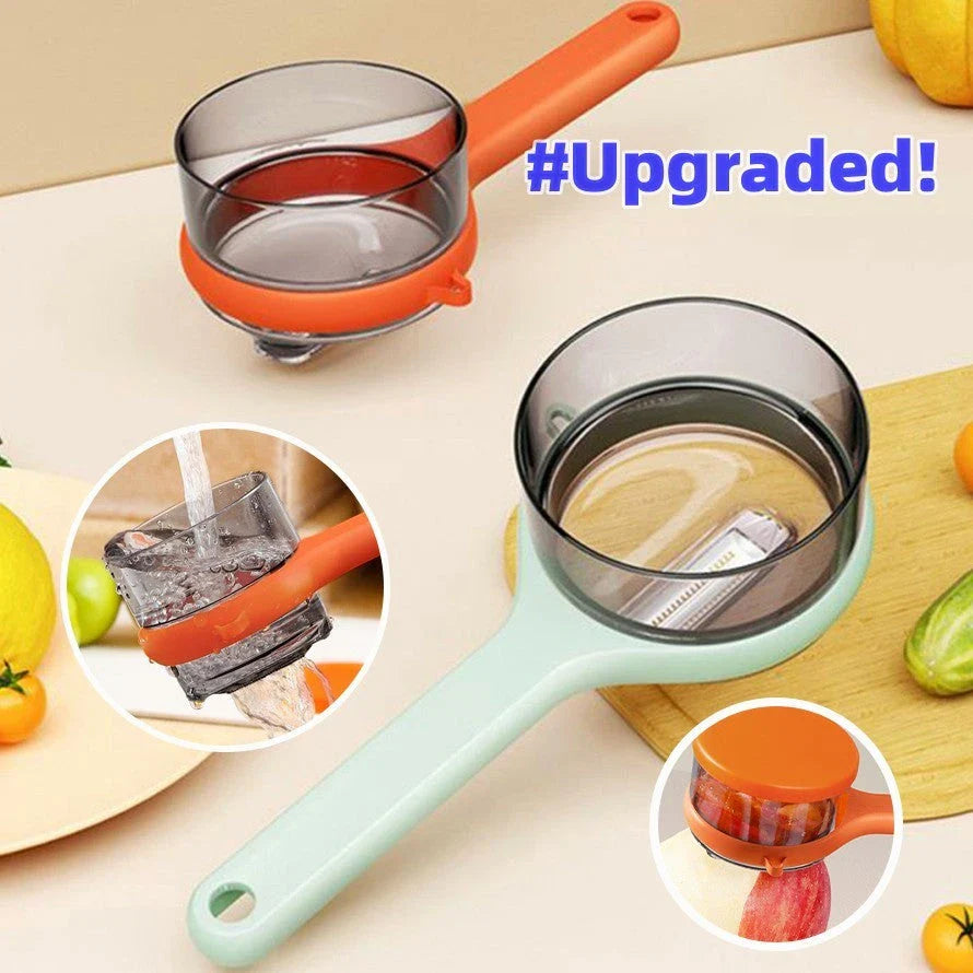 Premium multi-use kitchen peeler with removable container for efficient and mess-free produce preparation