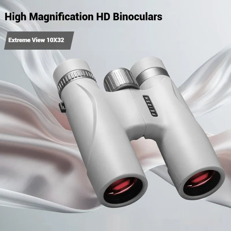 10x32 binoculars with wine red film finish showing grey and blue colour options