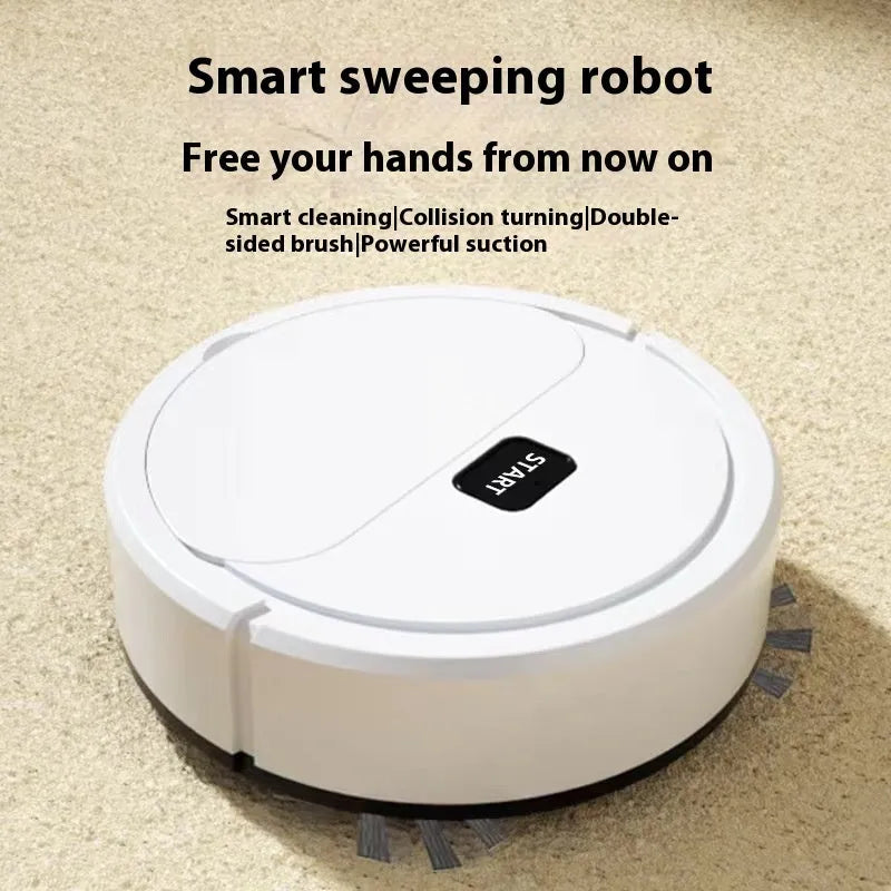 Cross-border all-in-one sweeping robot with vacuum and mopping, black colour, dimensions 16x16x5.4cm, USB charging