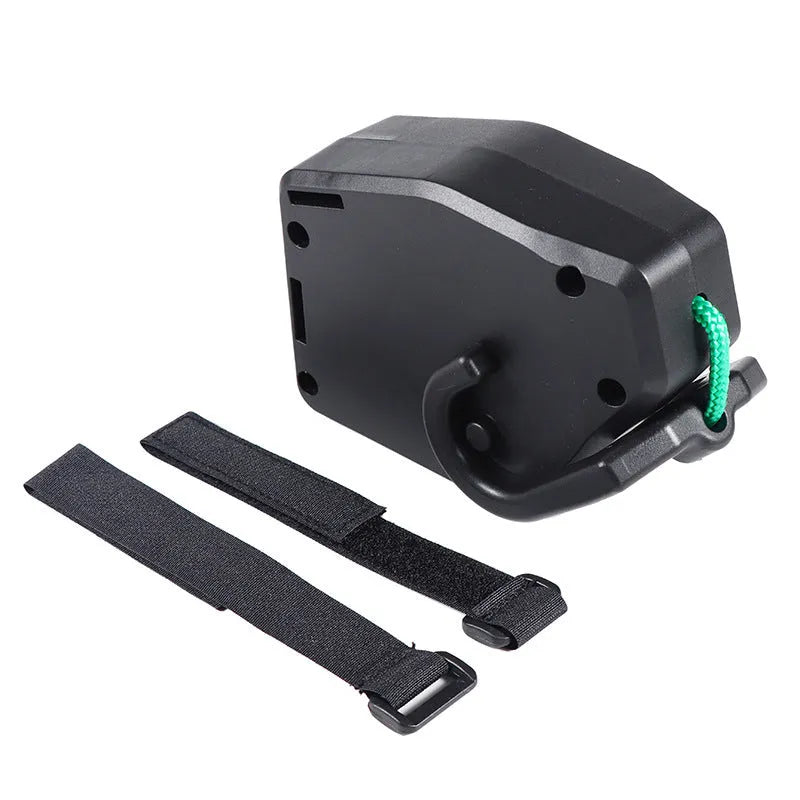 Black plastic and resin bicycle trailer rope for attaching child trailers to adult bicycles
