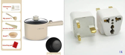 Compact electric hot pot with stainless steel construction, nonstick interior, and versatile cooking functions