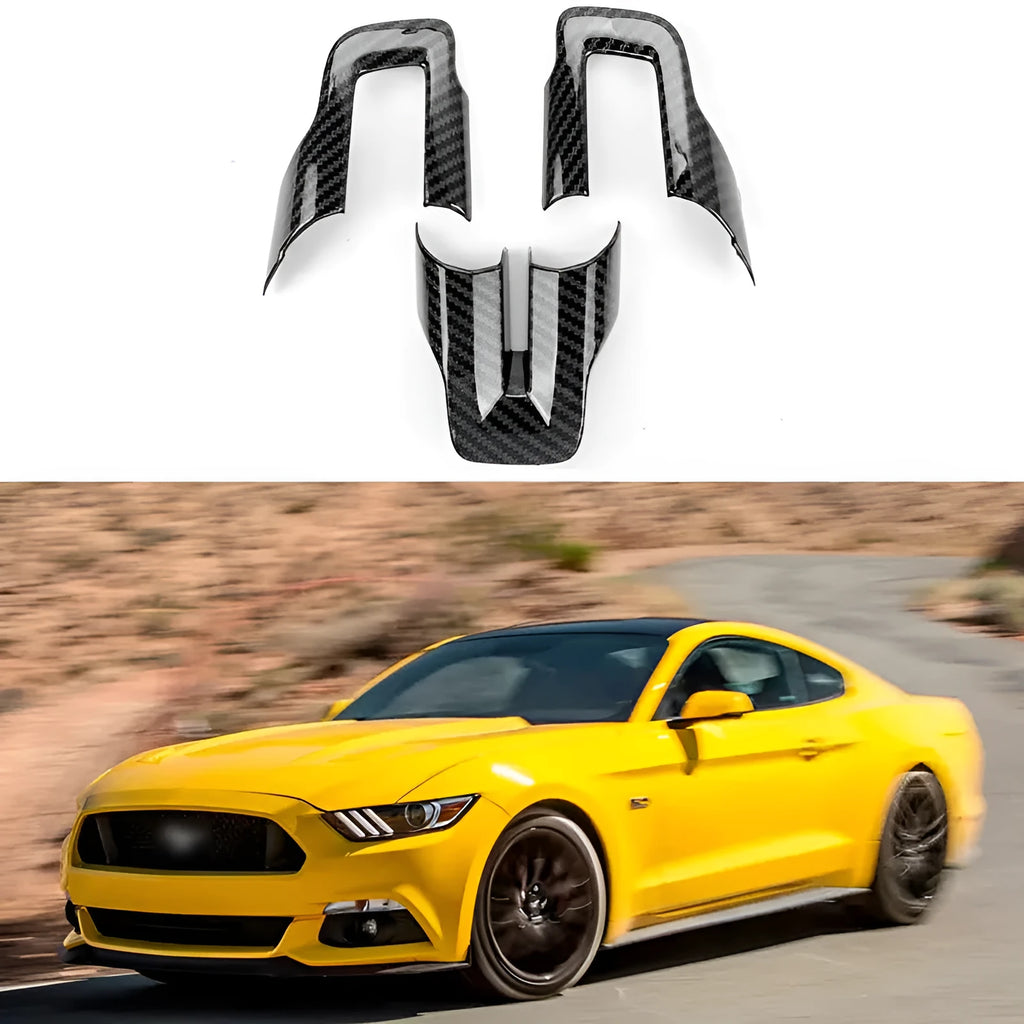 Three carbon fibre pattern ABS plastic steering wheel and dashboard decoration pieces