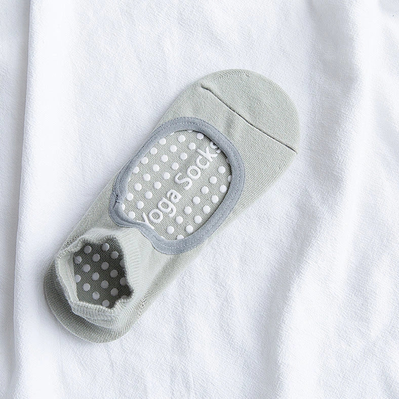 Yoga socks with silicone grip patterns on sole in bean green colour