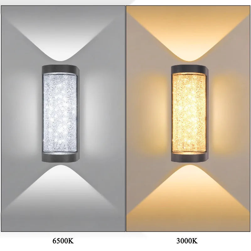 Modern minimalist indoor crystal wall lamp 220V square warm light 3000K on white wall