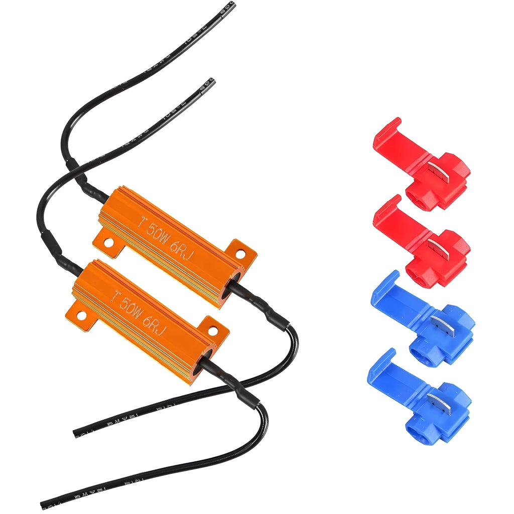 Gold aluminium case LED decoder 50W with connection clips for car lighting