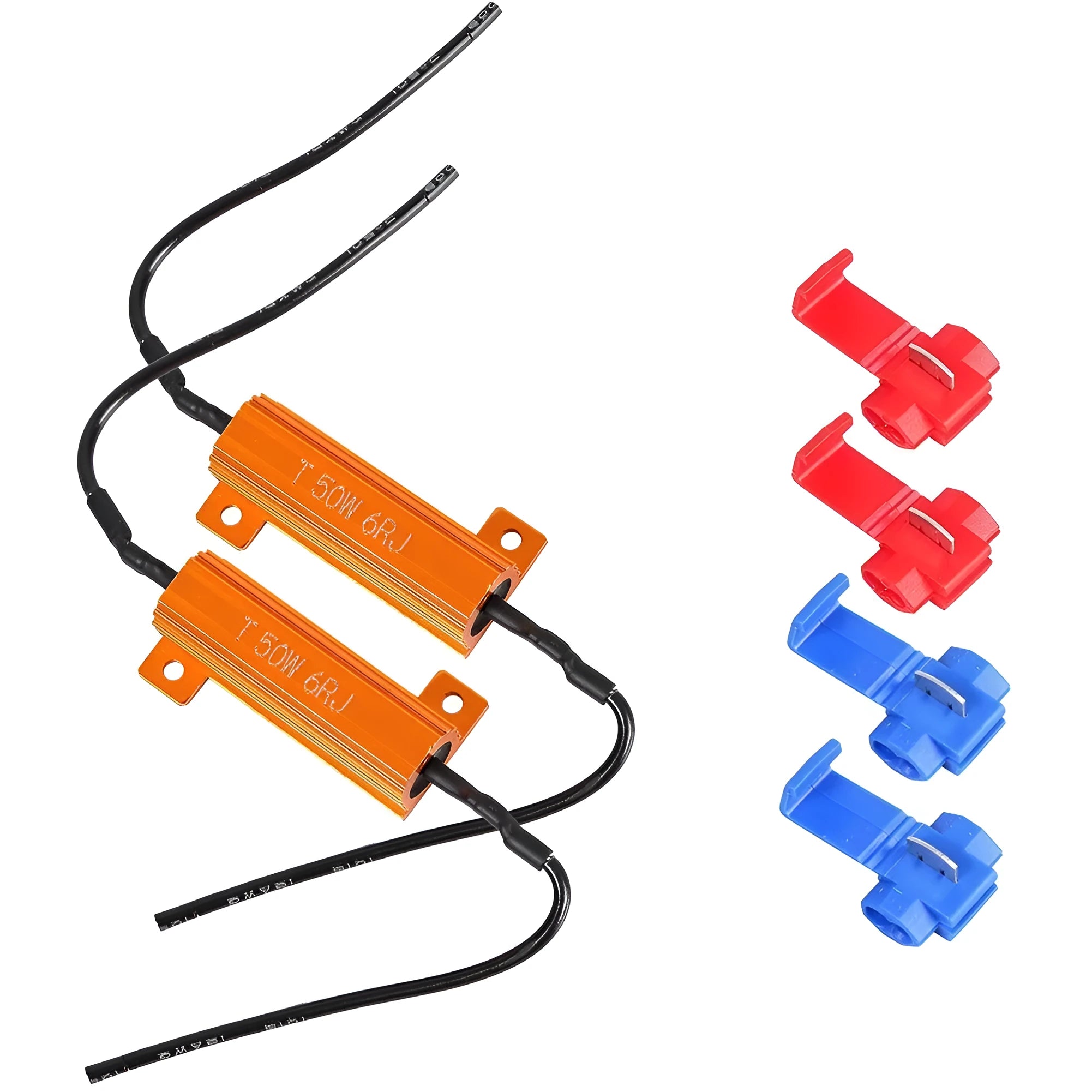 Gold aluminium case LED decoder 50W with connection clips for car lighting