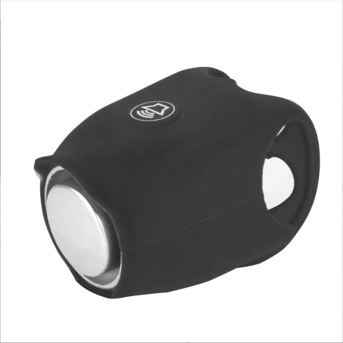 Black electronic bicycle horn for handlebars with two 2032 batteries