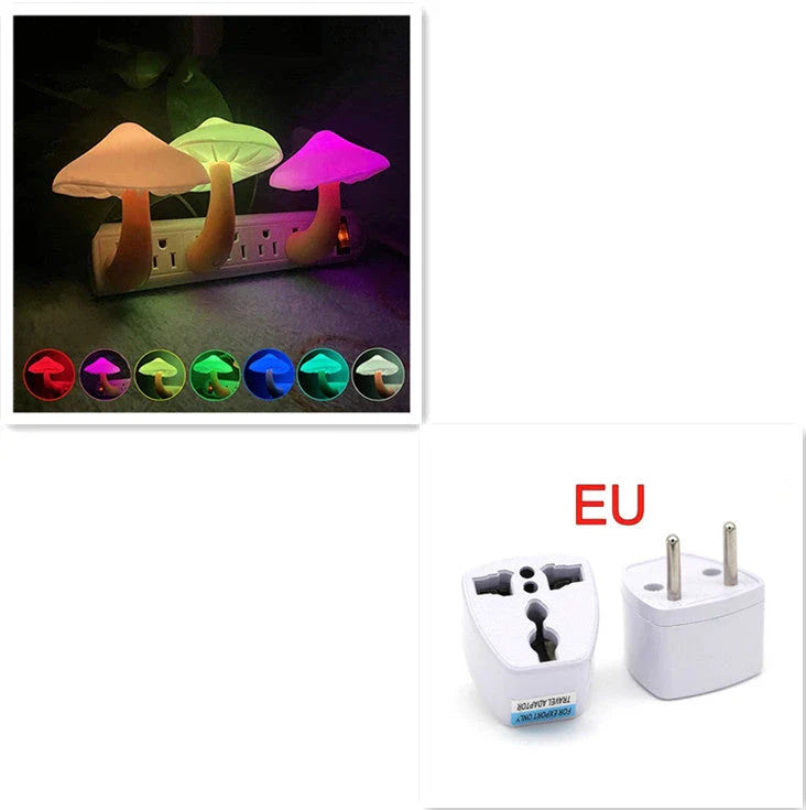 Cozy Mushroom-Shaped Night Light with Automatic Sensor for Warm, Soothing Illumination in Bedrooms and Nurseries