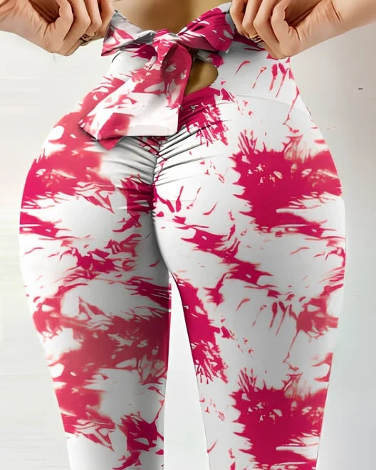 Women's hip-lift yoga pants in multiple colours with dual fabric options for fitness workouts