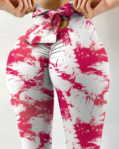 Women's hip-lift yoga pants in multiple colours with dual fabric options for fitness workouts