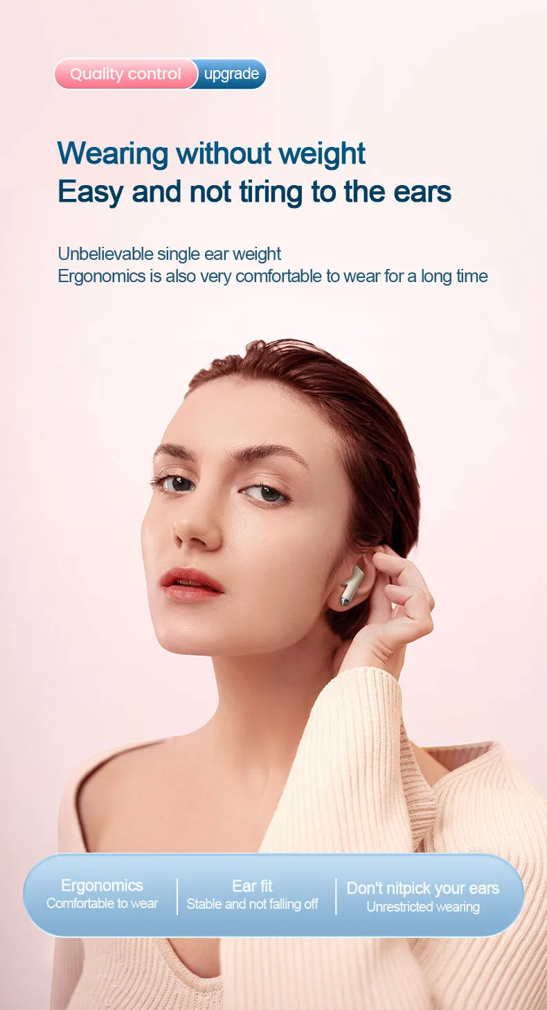 G80 wireless Bluetooth in-ear headset with digital display, white colour, plastic earbud design
