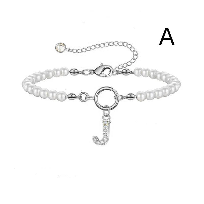 2024 personalised initial pearl bracelet for women with toggle clasp