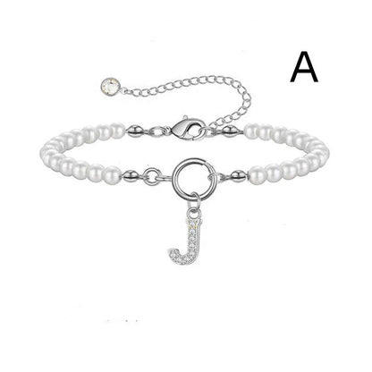 2024 personalised initial pearl bracelet for women with toggle clasp