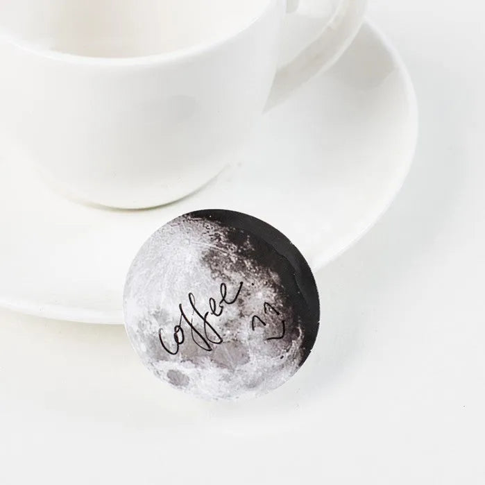 45 black moon phases and calendar planet stickers on self-adhesive paper for hand account decoration